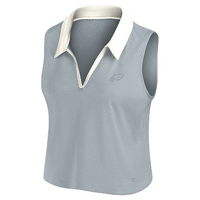 Women's Fanatics Gray Philadelphia Eagles Studio Wellness V-Neck Tank Top