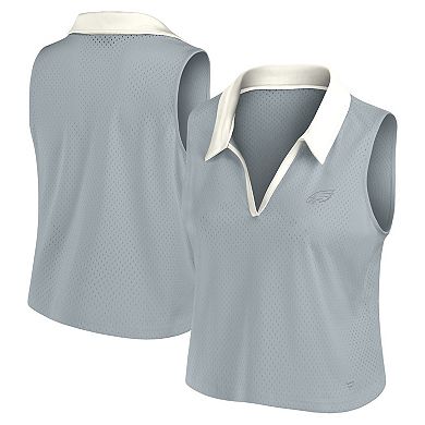 Women's Fanatics Gray Philadelphia Eagles Studio Wellness V-Neck Tank Top