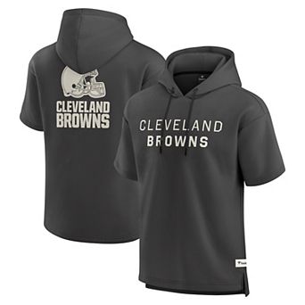 Men's Fanatics Charcoal Cleveland Browns Elements Future Ground Lettering Short Sleeve Pullover Hoodie