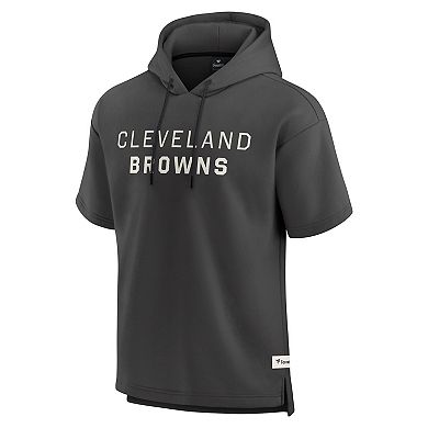 Men's Fanatics Charcoal Cleveland Browns Elements Future Ground Lettering Short Sleeve Pullover Hoodie