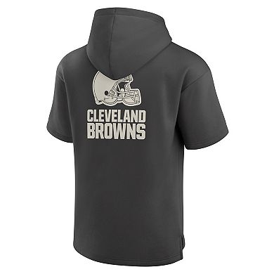Men's Fanatics Charcoal Cleveland Browns Elements Future Ground Lettering Short Sleeve Pullover Hoodie
