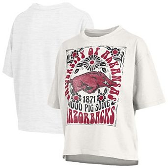 Women's Pressbox White Arkansas Razorbacks Harmony Oversized T-Shirt
