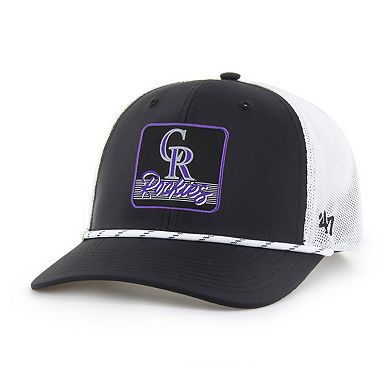Men's '47 Black/White Colorado Rockies Scratch Adjustable Trucker Hat