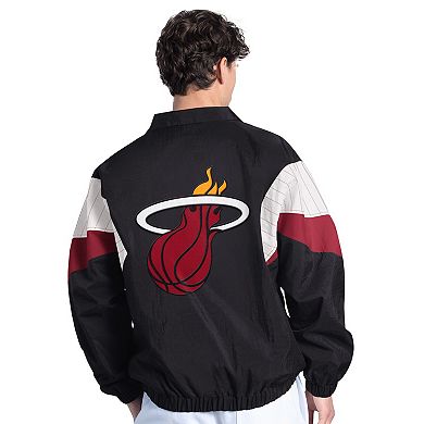 Men's Starter Black Miami Heat Yard Line Full-Zip Jacket