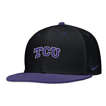 Men's Nike Black TCU Horned Frogs On-Field Baseball Performance Fitted Hat