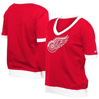 Women's New Era Red Detroit Red Wings Game Day Rhinestuds T-Shirt