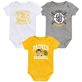 Infant Yellow San Diego Padres Batter Up 3-Pack Bodysuit Set