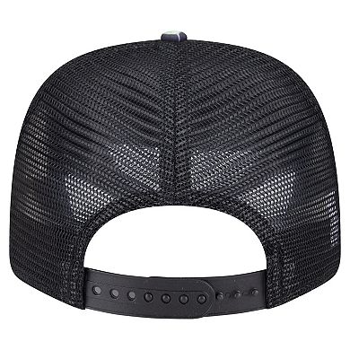 Men's New Era Navy/Black San Francisco 49ers Adventure Drinks Pattern 9SEVENTY Stretch-Snap Hat
