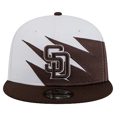 Men's New Era Brown/White San Diego Padres Jagged 9FIFTY Snapback Hat