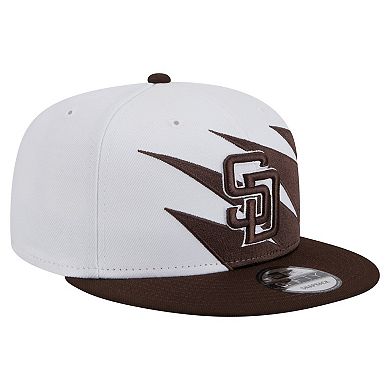 Men's New Era Brown/White San Diego Padres Jagged 9FIFTY Snapback Hat