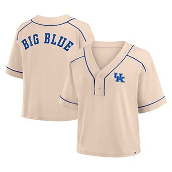 Women's Fanatics Tan Kentucky Wildcats Oversized Dominant Force Midi V-Neck T-Shirt