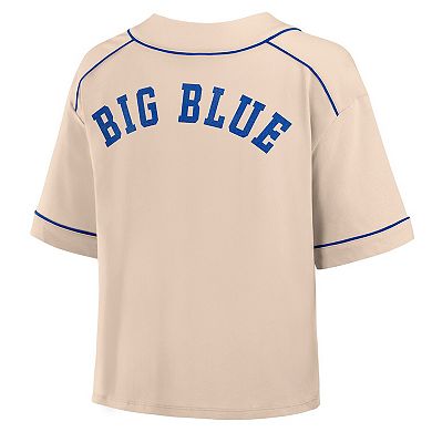 Women's Fanatics Tan Kentucky Wildcats Oversized Dominant Force Midi V-Neck T-Shirt