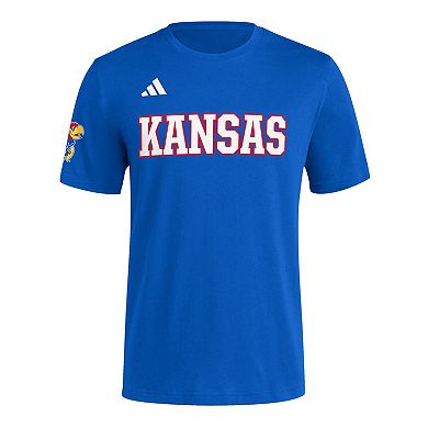 Men's adidas Royal Kansas Jayhawks Fresh Wordmark T-Shirt