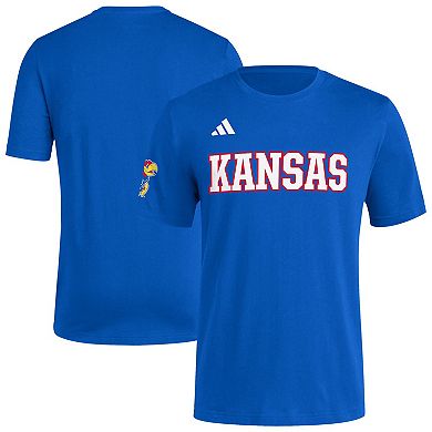 Men's adidas Royal Kansas Jayhawks Fresh Wordmark T-Shirt
