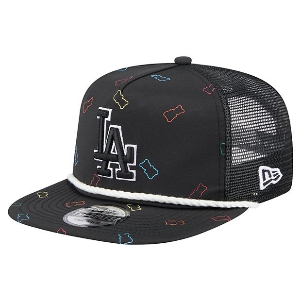 Men's New Era Black Los Angeles Dodgers Gummy Golfer Trucker