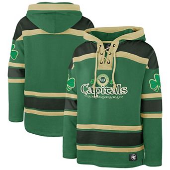 Men's '47 Kelly Green Washington Capitals St. Patrick's Day McLucky Superior Lacer Pullover Hoodie