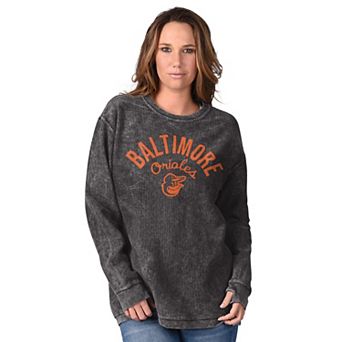 Women's G-III 4Her by Carl Banks Black Baltimore Orioles Comfy Cord Pullover Sweatshirt