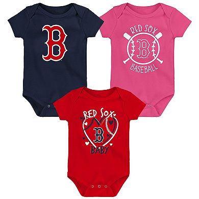 Infant Boston Red Sox Slide Home Three-Pack Bodysuit Set