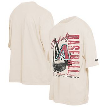 Men's New Era Cream Arizona Diamondbacks Cooperstown Collection Oversized Throwback Distressed T-Shirt