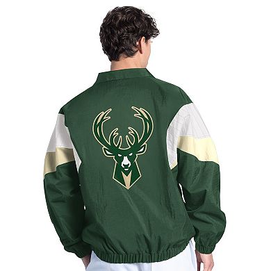 Men's Starter Hunter Green Milwaukee Bucks Yard Line Full-Zip Jacket