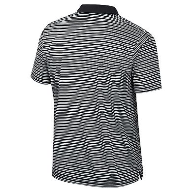 Men's Colosseum Black Appalachian State Mountaineers Striped Polo