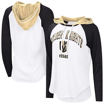 Women's G-III 4Her by Carl Banks White Vegas Golden Knights VIP Raglan Long Sleeve Hoodie T-Shirt
