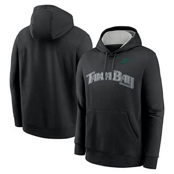 Men's Nike Black Tampa Bay Rays Rewind Club Logo Pullover Hoodie