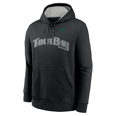 Men's Nike Black Tampa Bay Rays Rewind Club Logo Pullover Hoodie