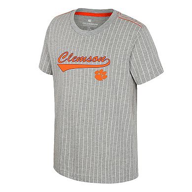 Youth Colosseum Heather Gray Clemson Tigers Airball Baseball T-Shirt