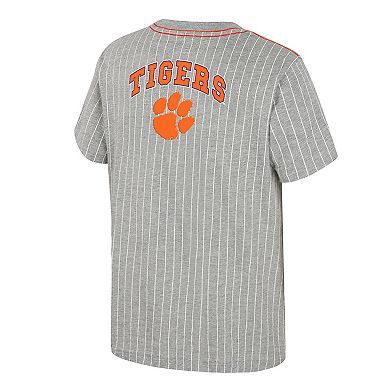 Youth Colosseum Heather Gray Clemson Tigers Airball Baseball T-Shirt