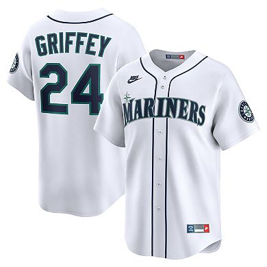 Men's Nike Ken Griffey Jr. White Seattle Mariners Throwback Cooperstown Collection Limited Jersey
