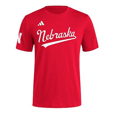 Men's adidas Scarlet Nebraska Huskers Fresh Wordmark T-Shirt