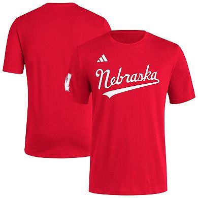 Men's adidas Scarlet Nebraska Huskers Fresh Wordmark T-Shirt
