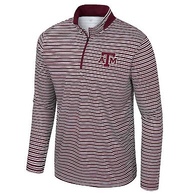 Men's Colosseum Maroon Texas A&M Aggies Striped Quarter-Zip Top