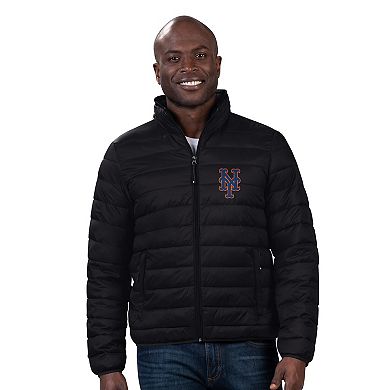 Men's G-III Sports by Carl Banks Black New York Mets Packable Neck Pillow Full-Zip Puffer Jacket
