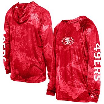 Men's New Era Red San Francisco 49ers RealTree Xtreme Camo Raglan Long Sleeve Hooded Top