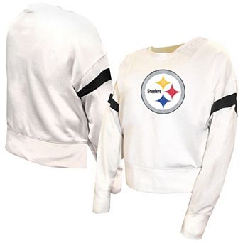 Women's Fanatics White Pittsburgh Steelers Plus Size Fleece Pullover Sweatshirt