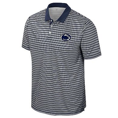 Men's Colosseum Navy Penn State Nittany Lions Striped Polo