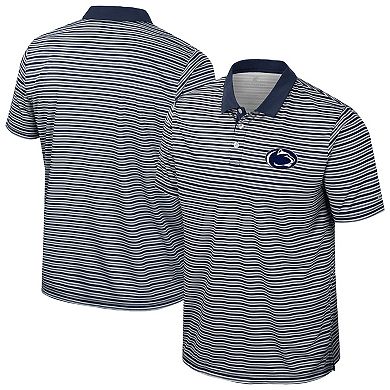 Men's Colosseum Navy Penn State Nittany Lions Striped Polo