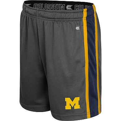 Youth Colosseum Charcoal Michigan Wolverines Ripple Shorts