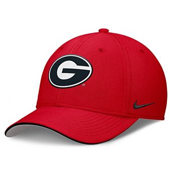 Men's Nike Red Georgia Bulldogs 2025 Dugout Coaches Rise Swoosh Performance Flex Hat