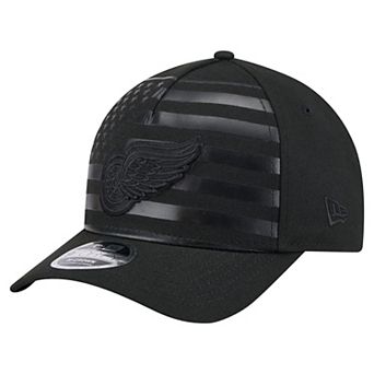 Men's New Era Black Detroit Red Wings Game Day Stealth Flag 9FORTY A-Frame Adjustable Hat
