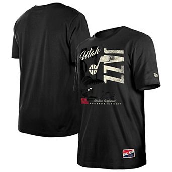 Men's New Era Black Utah Jazz Distressed Throwback Vintage Color Pack T-Shirt