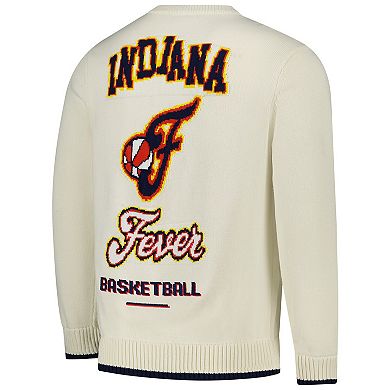 Unisex The Wild Collective Cream Indiana Fever Jacquard Pullover Sweater