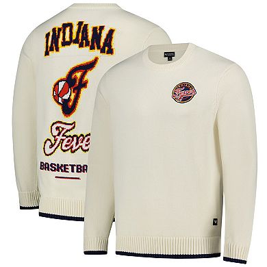 Unisex The Wild Collective Cream Indiana Fever Jacquard Pullover Sweater