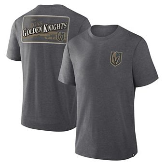 Men's Fanatics Heather Charcoal Vegas Golden Knights Fan Lanes Tri-Blend T-Shirt