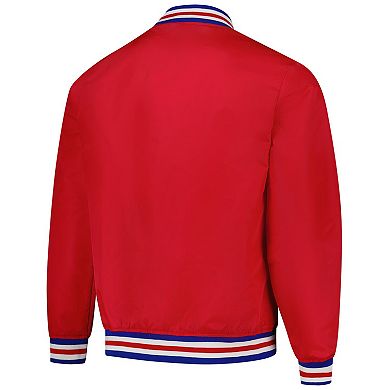 Unisex Charlie Hustle Red Kansas Jayhawks Script Full-Snap Varsity Jacket