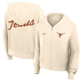 Women's Nike Cream Texas Longhorns Chill Midi Full-Zip Hoodie