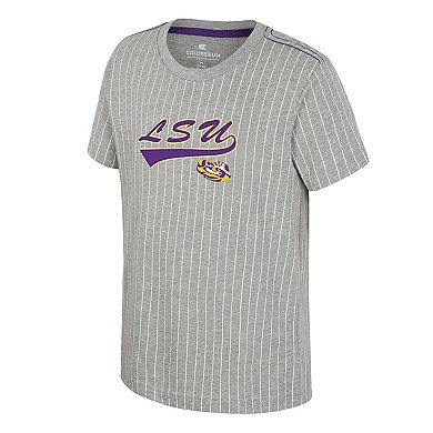 Youth��Colosseum Heather Gray LSU Tigers Airball Baseball T-Shirt