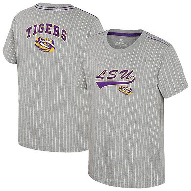 Youth��Colosseum Heather Gray LSU Tigers Airball Baseball T-Shirt